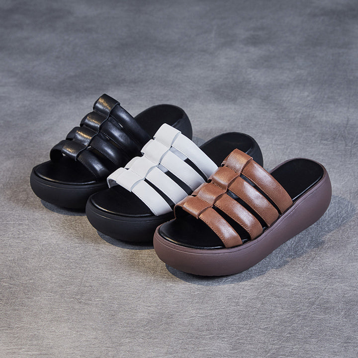 Dame Chic Plattform Slide Sandaler med stilfulde Remme Stilla