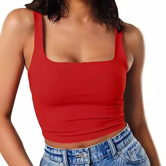 Dame Crop-Top med firkantet udskæring og smal pasform Skovae