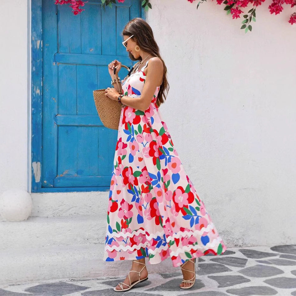 Dame Blomster Maxi Kjole Stilla
