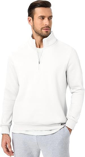 Herresweater med halv lynlås og moderne snit Skovae