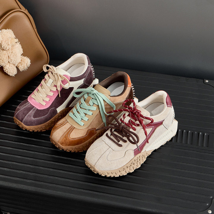 Dame Premium Suede Sport Sneakers med strukturerede såler Stilla