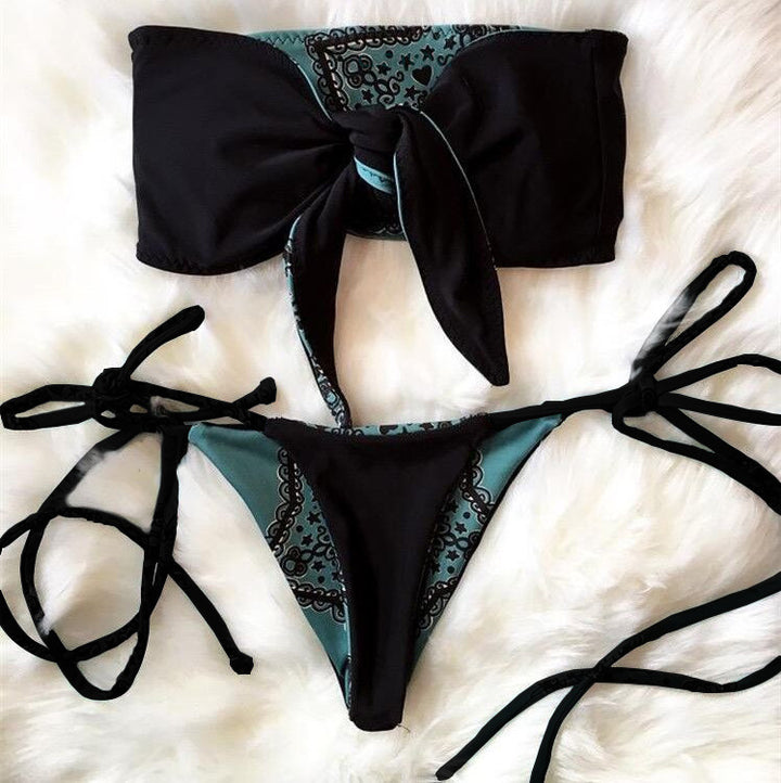 Dame Bandeau-Bikini med legende knude-design Skovae