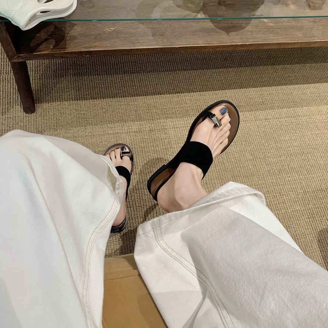 Femme Stilfulde Thong Slide Sandaler Stilla