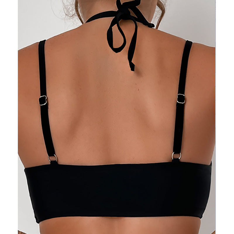 Dame Sport-Bikini-Oberteil med innovativt snit og gennemsigtige accenter Skovae