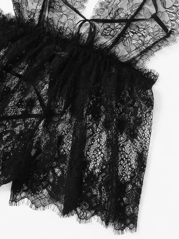 Kvinder Spids Holder Babydoll Top Stilla