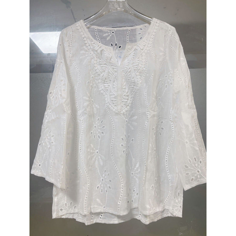 Frau Bohemian Broderet Bluse Stilla