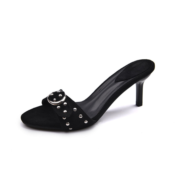 Dame Elegante Nitter Åbne Tæer Mules Stilla