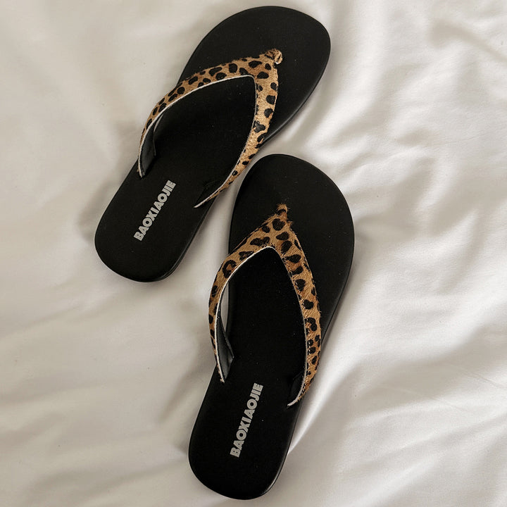 Dame Chic Exotisk Tryk Flip-Flops Stilla