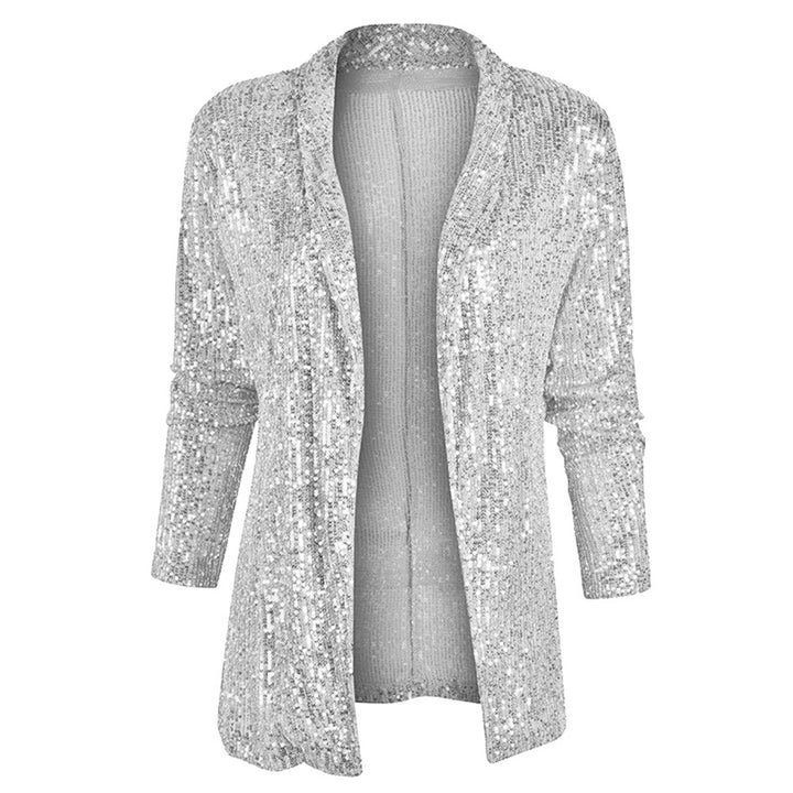 Dame Glitrende Overshirt-Jakke med elegant snit og skinnende Paillettetrim Stilla