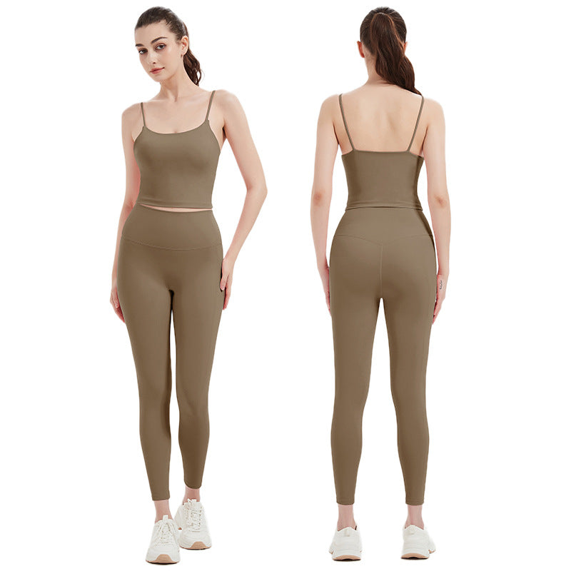Dame Sporty Sæt med stropløs Top og højtaljede Leggings Stilla