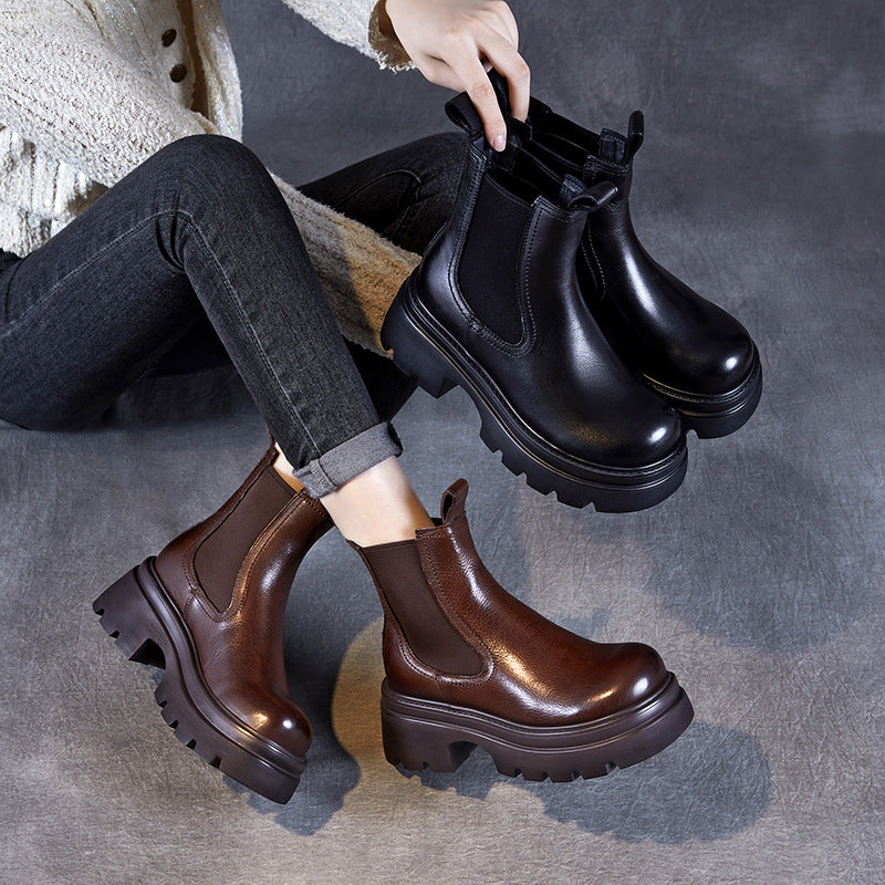 Dame Chunky Sole Chelsea Støvler med elastiske sidepaneler Stilla