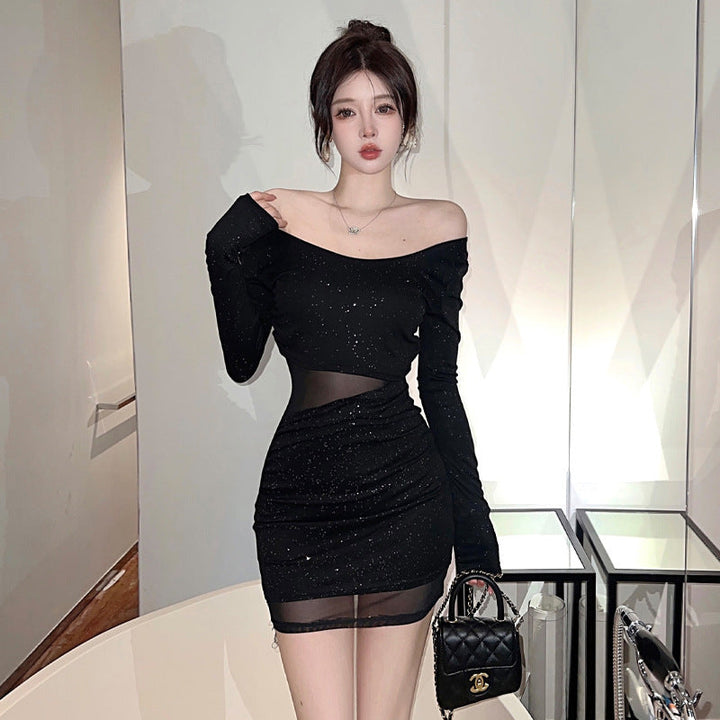 Stilla | Sexet Glitrende Mesh Splicing Bodycon Kjole