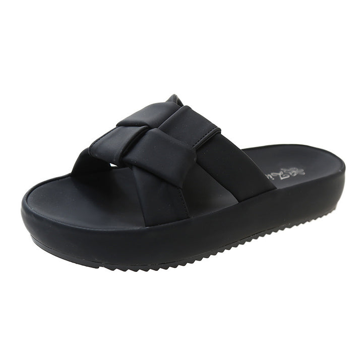 Dame Trendy Slide-Sandaler med dekorativt Sløjfe-Design og komfortabel Såle Stilla