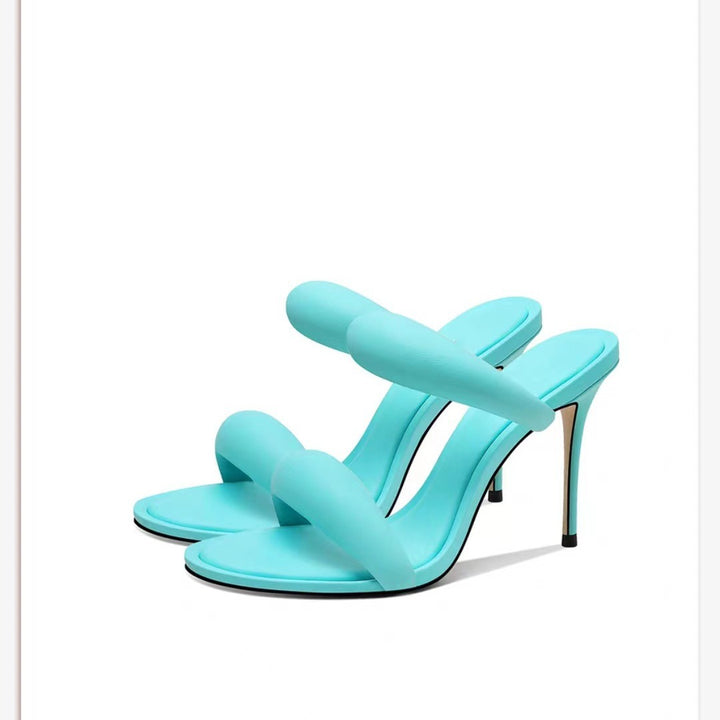 Femme Sleek Højhælede Slide Sandaler med dobbelte remdesign Stilla