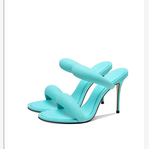Femme Sleek Højhælede Slide Sandaler med dobbelte remdesign Stilla