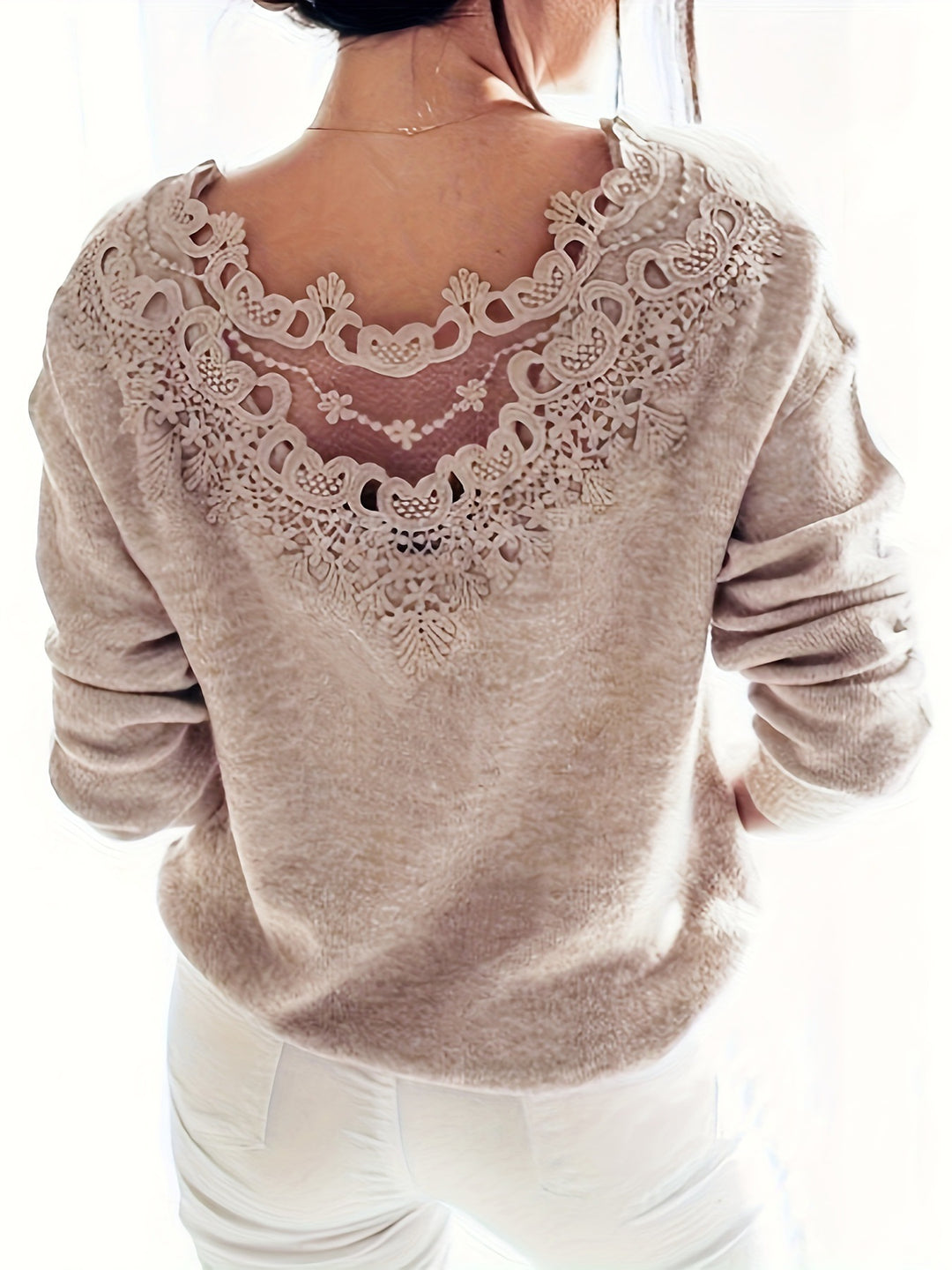 Femme Elegant Spidskants Pullover Stilla