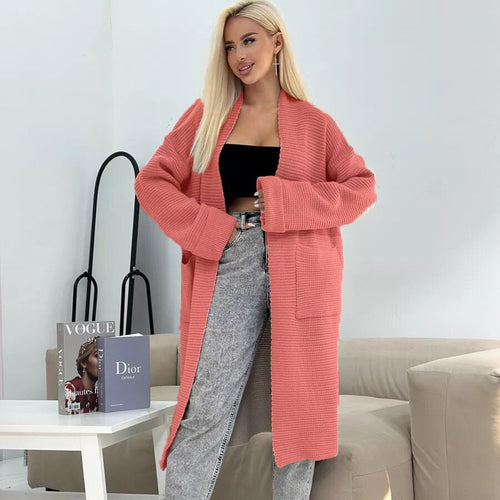 Femme Cozy Åben Front Strik-Cardigan Stilla