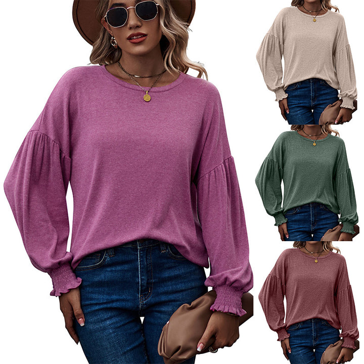 Dame Fashion Pullover top med enkle flæsedetaljer Stilla