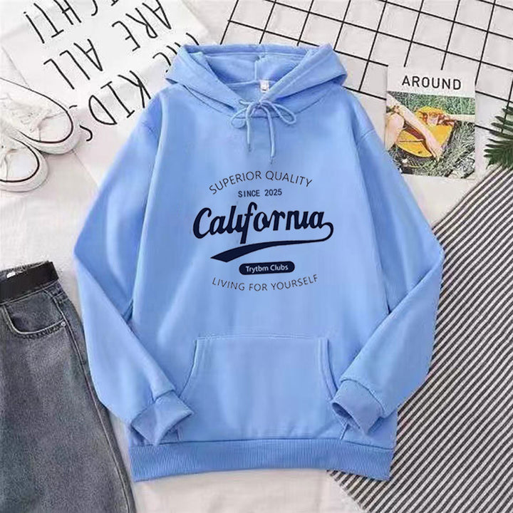 Kvindernes afslappede hoodie med kreativ tekst Skovae