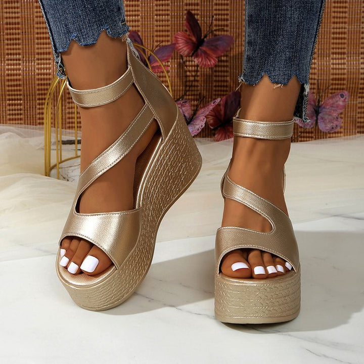 Dame Wedge-sandaler med fashionable rem-design og skridsikker sål Stilla