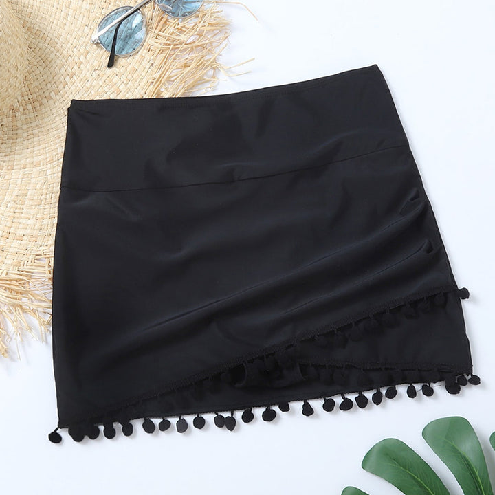 Dame badshorts med elegant kvastdekoration Stilla