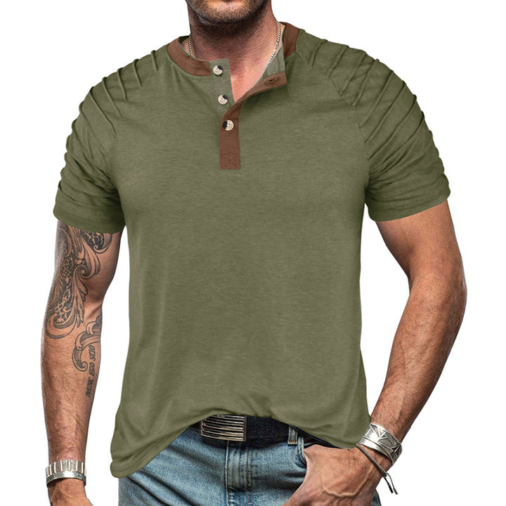 Herrer Poloshirt med quiltede ærmer og moderne knapdetaljer Stilla