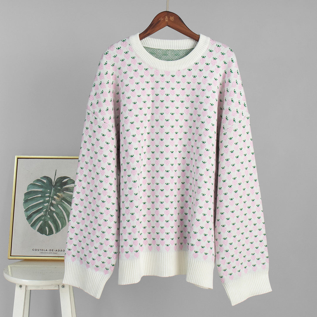 Kvinders oversized sweater med blomsterprint Stilla