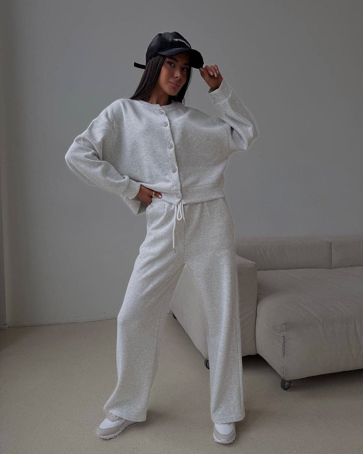 Dame behagelig sweatshirt- og joggingbuks-kombination Stilla