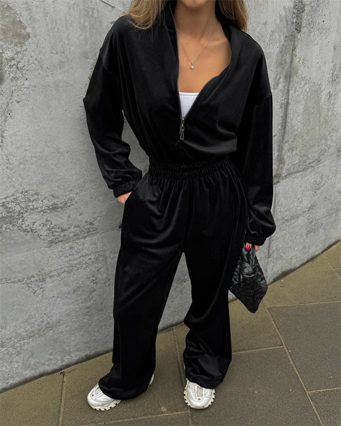 Dame luksuriøs fleece jumpsuit Stilla