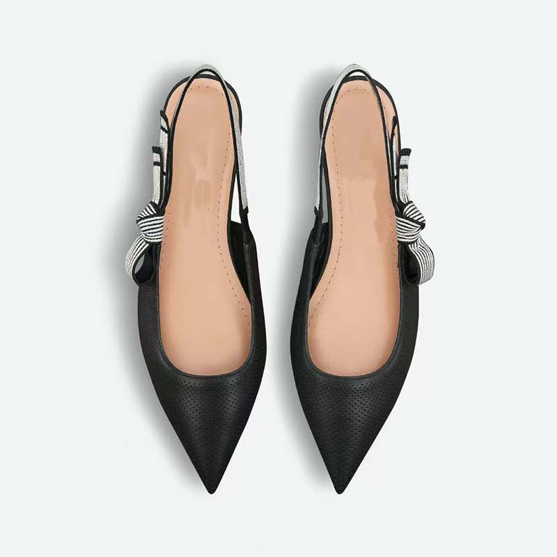 Femme Perforerede Slingback-Flats med stribet slipsdetail Stilla
