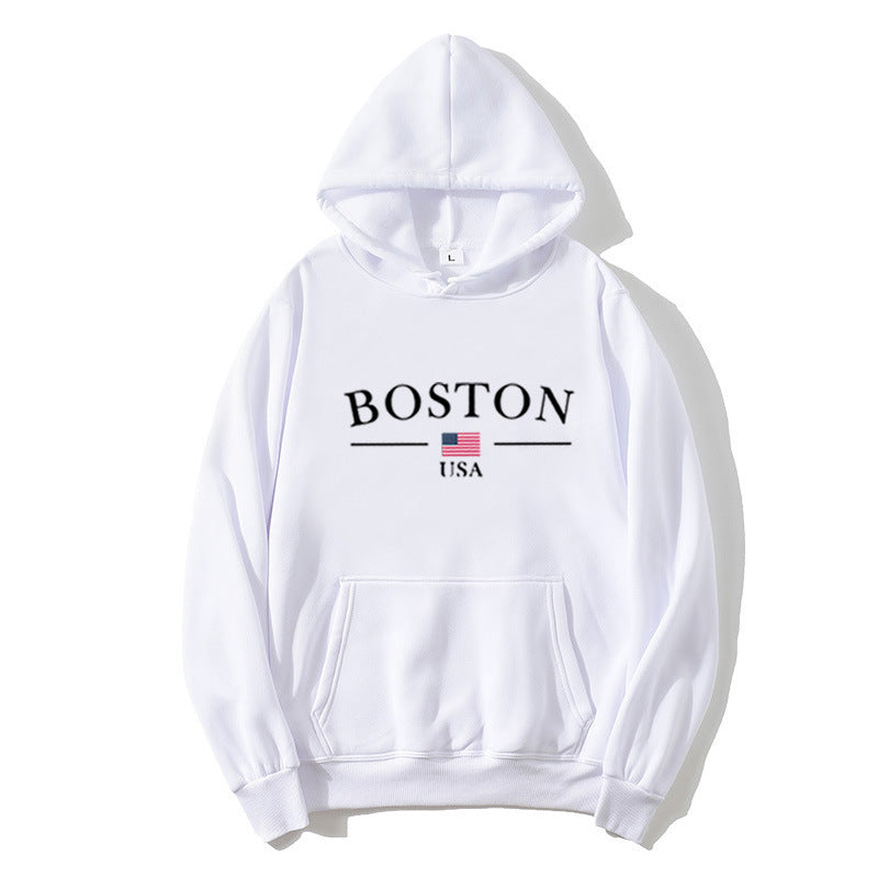 Kvinder hoodie med Boston print Skovae