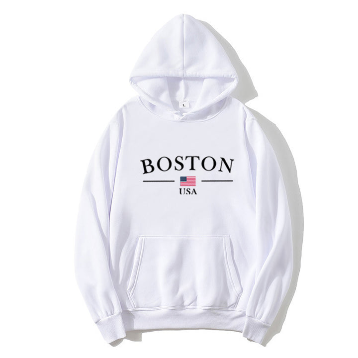 Kvinder hoodie med Boston print Skovae