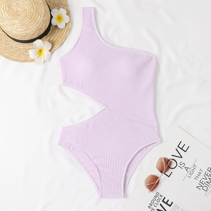 Femme Asymmetrisk En-Skulder Éntpiece Badedragt Stilla