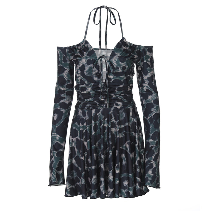 Dame off-shoulder Minikjole med rynker Stilla