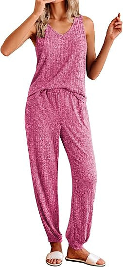 Dame Relaxed Fit Stribet Loungewear Sæt Stilla
