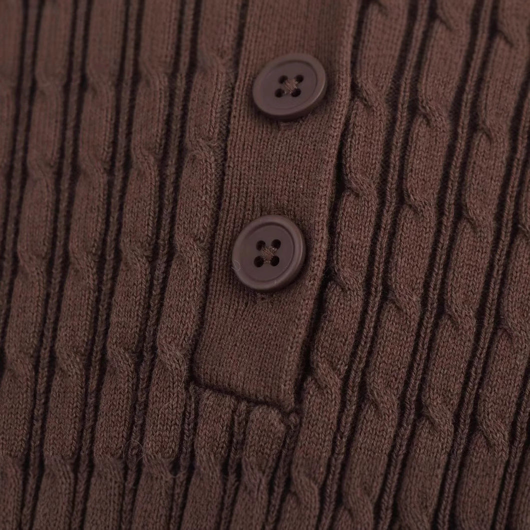 Femme Polo Kjole med struktureret strikdesign Stilla