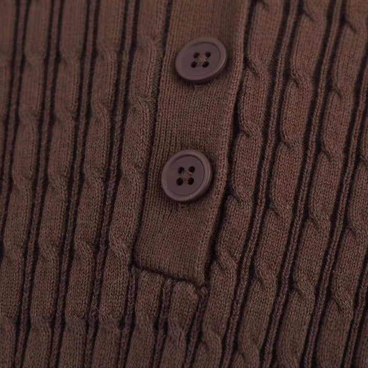 Femme Polo Kjole med struktureret strikdesign Stilla