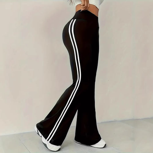 Kvinder Sporty Flared Leggings med Striber Stilla