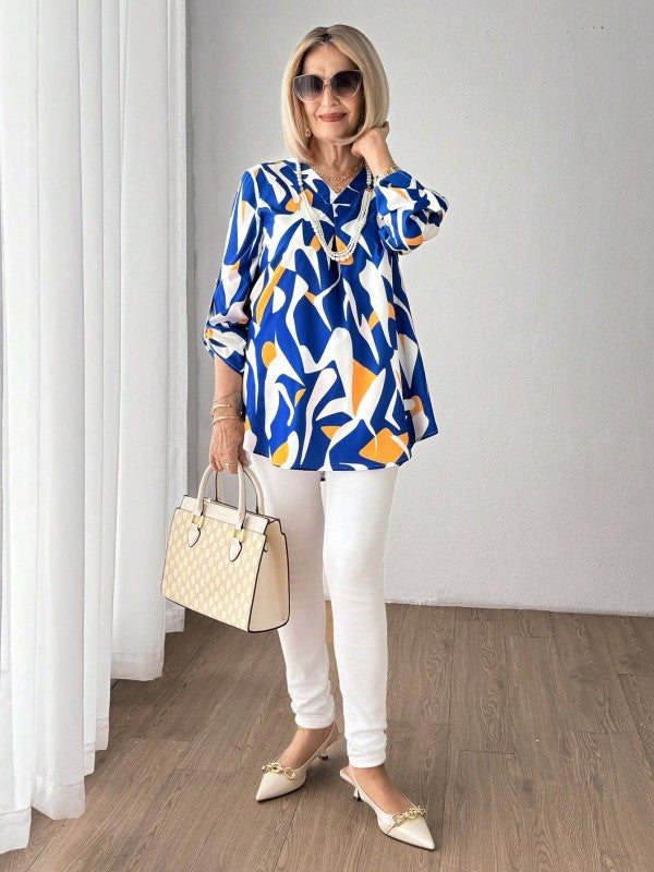 Damebluse med iøjnefaldende grafikdesign Stilla
