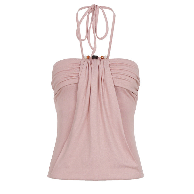 Dame stilfuld bandeau top med elegante knudedetaljer Skovae