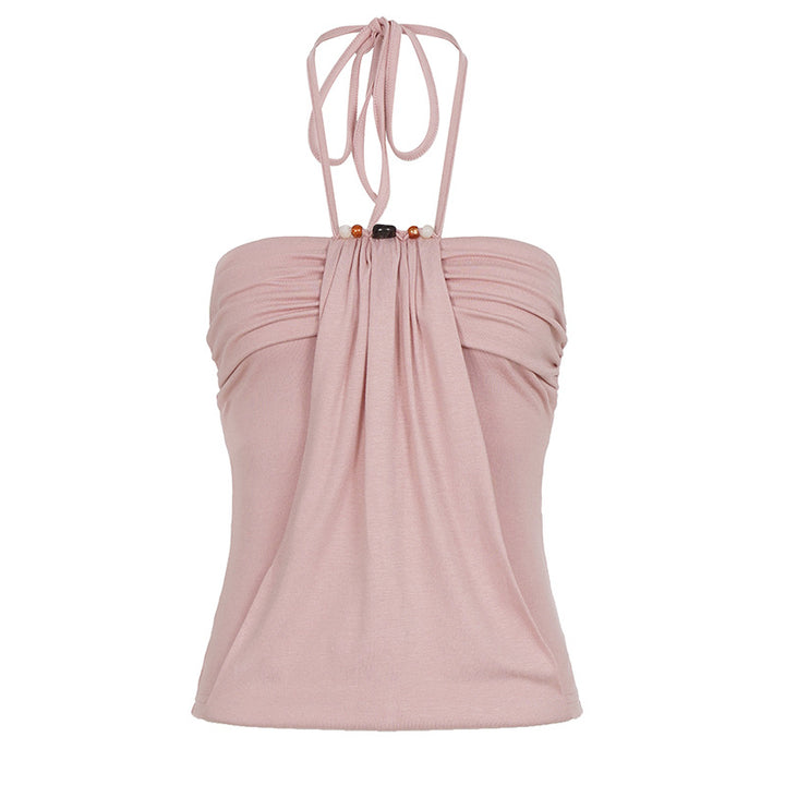 Dame stilfuld bandeau top med elegante knudedetaljer Skovae