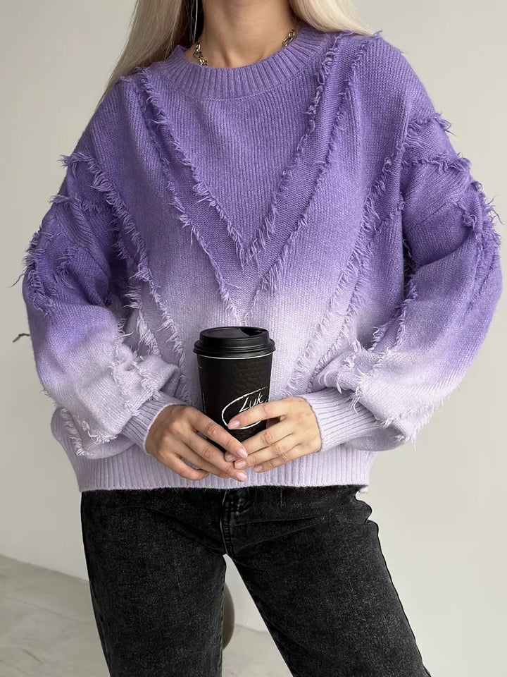 Femme Oversized Flosset Strikpullover Stilla