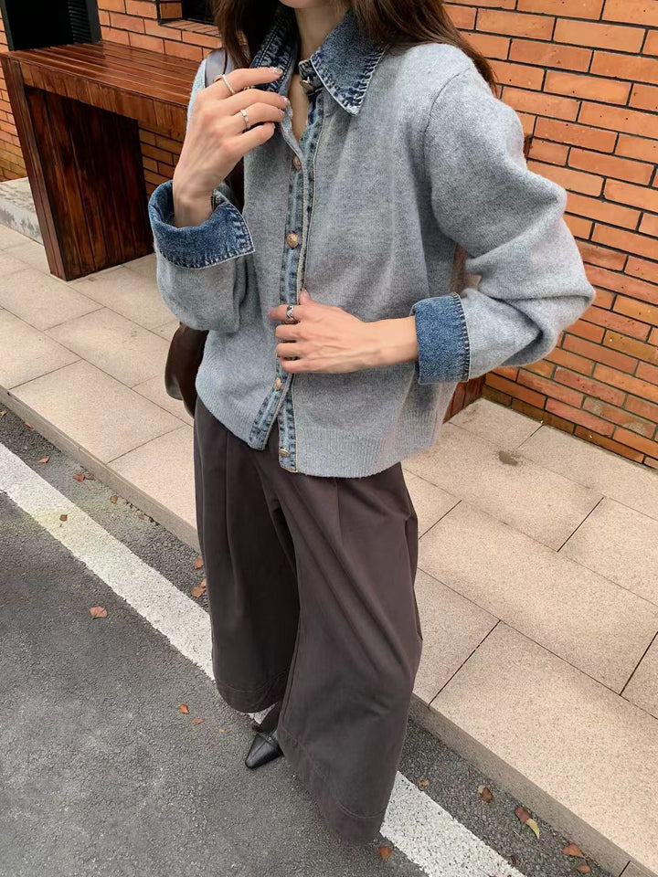 Dame fashionabel cardigan med innovativ krave og elegante knapdetaljer Stilla