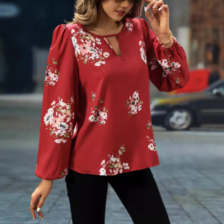 Dame elegant blouse med fashionabel leopardprint Stilla