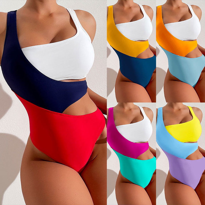 Dame Høj Talje Badedragt med Mode Cut-Outs Skovae