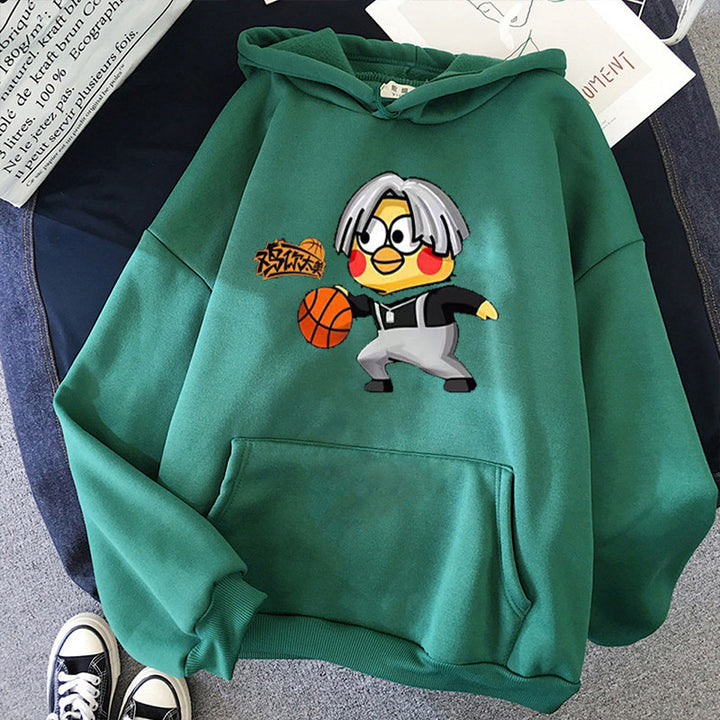 Kvinders hoodie med kreativt basketballmotiv Stilla