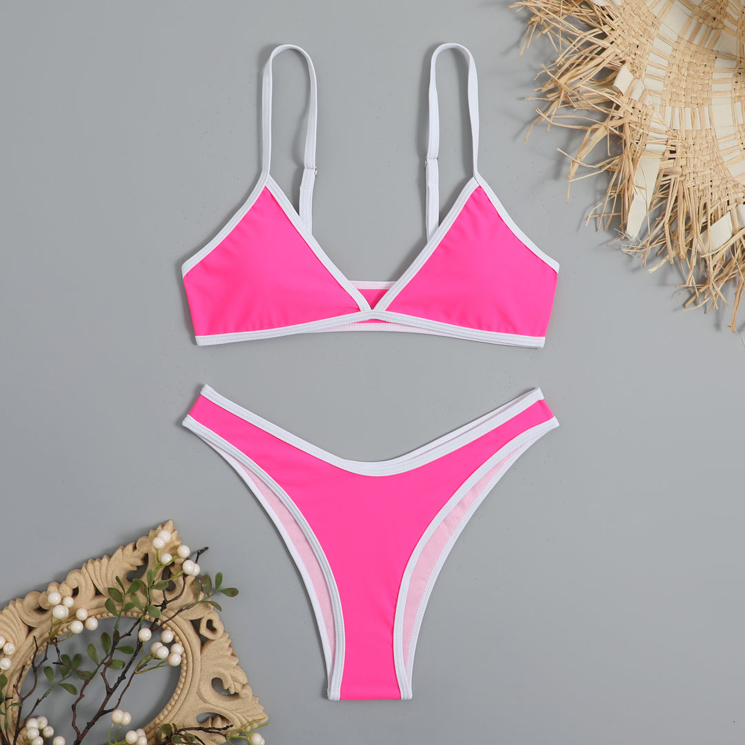 Dame justerbart trekant-bikini-sæt med sporty detaljer Stilla