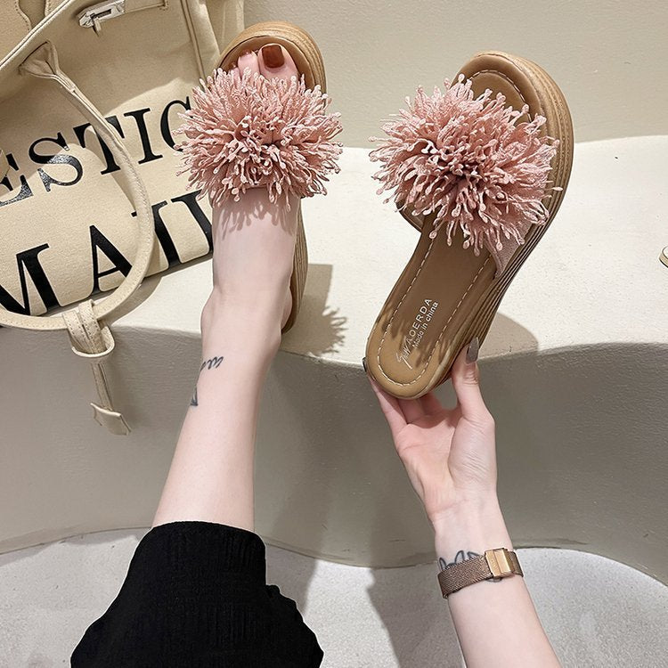Dame Slide-sandaler med elegant blomsterdekoration og skridsikker sål Stilla