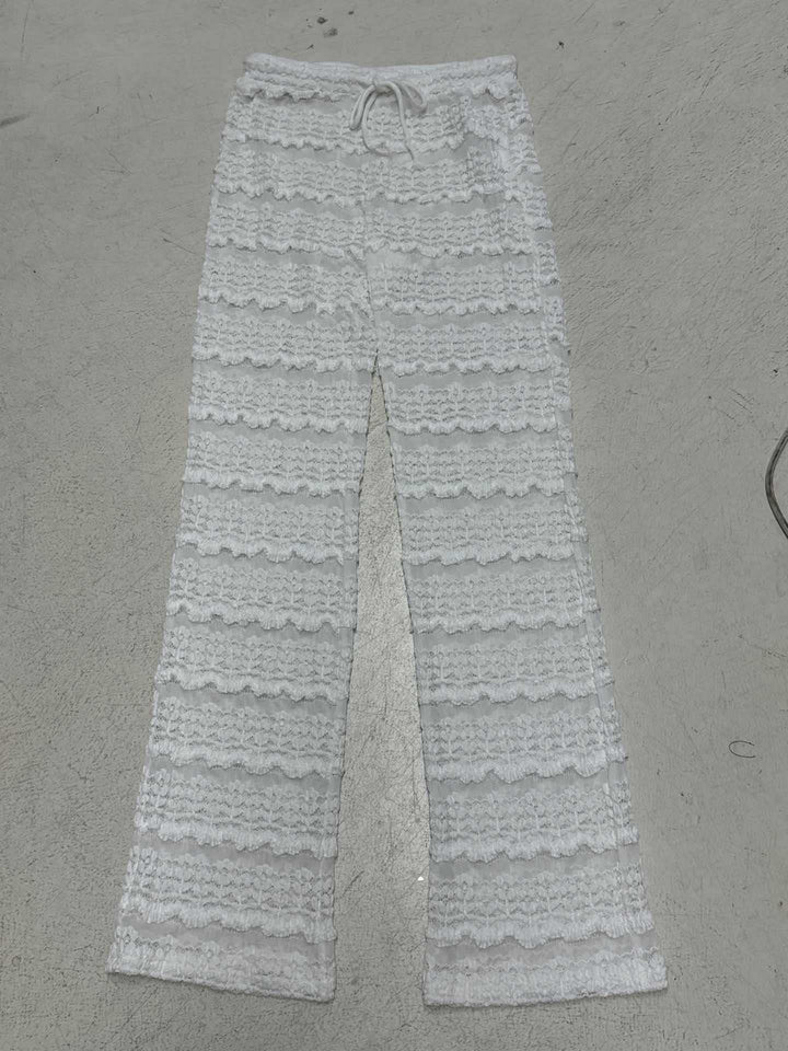Dame fodsløse Boho-bukser med broderet detalje Skovae