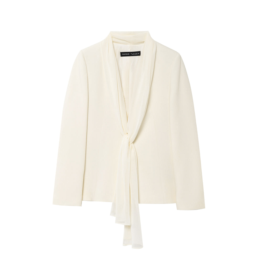 Dame Elegant Tailored Blazer med Wrap Binding Detalje Stilla